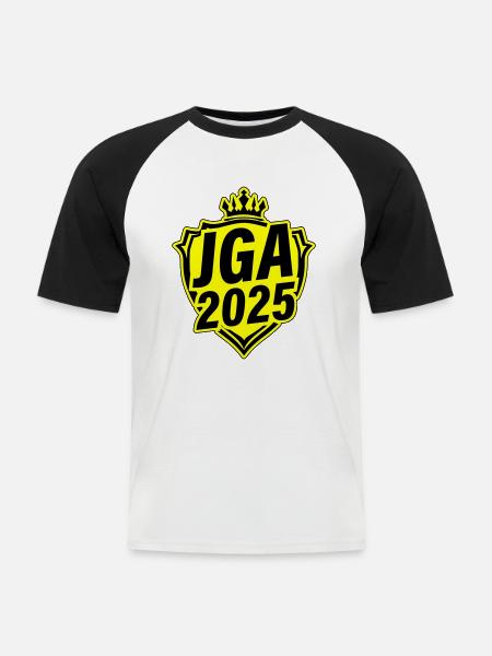 Jga 2025 Junggesellen Abschied - Männer Baseball-T-Shirt - Weiß/Schwarz
