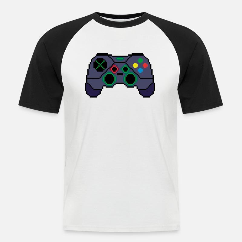 G35 Gamepad - Männer Baseball-T-Shirt - Weiß/Schwarz