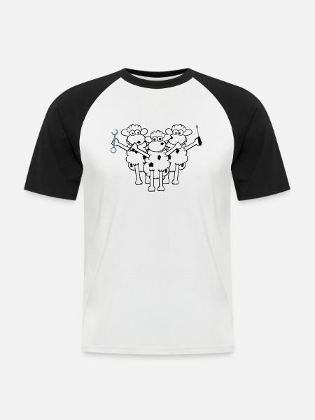 mechanikaeaeaergruppe_3f - Männer Baseball-T-Shirt - Weiß/Schwarz