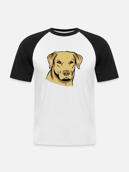 Dog mops - Men's Baseball T-Shirt - white/black
