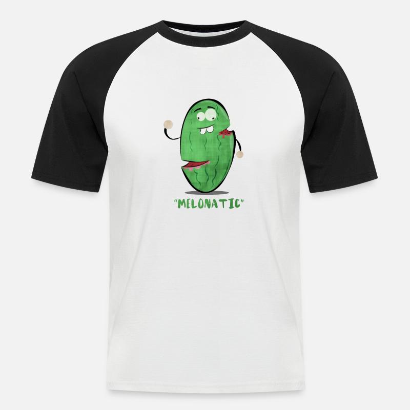 Melonatic - Männer Baseball-T-Shirt - Weiß/Schwarz