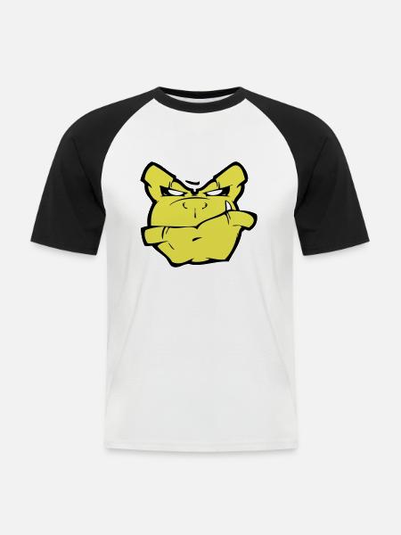 Gorilla Monster - Men's Baseball T-Shirt - white/black