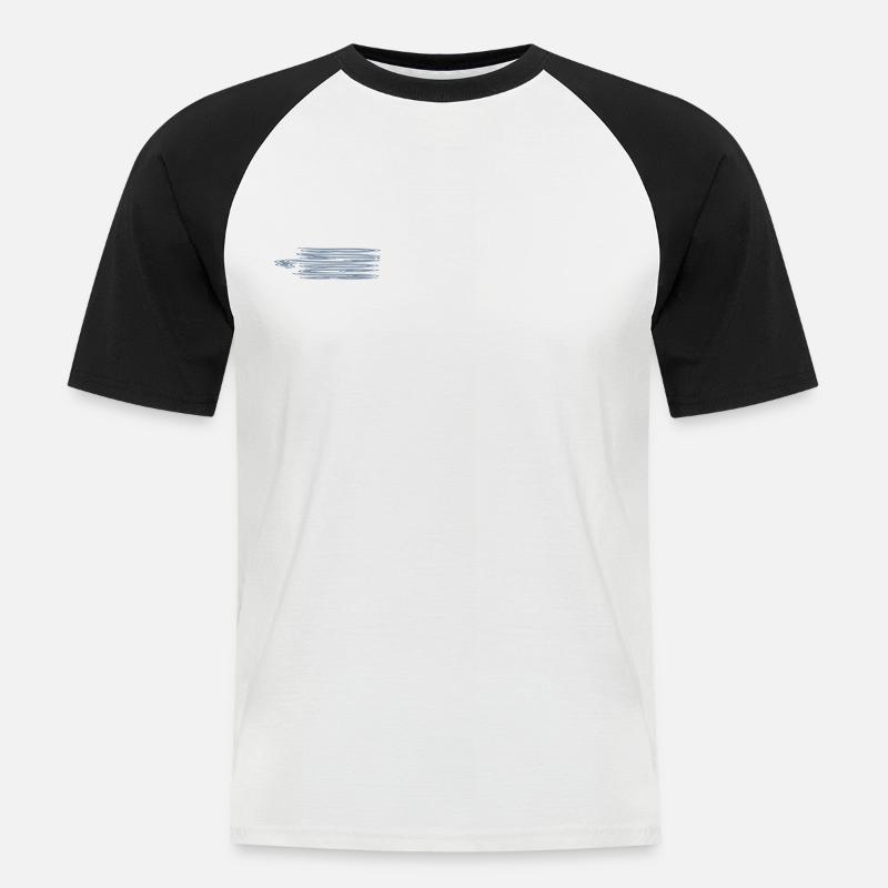 Muay Thai Script - Männer Baseball-T-Shirt - Weiß/Schwarz