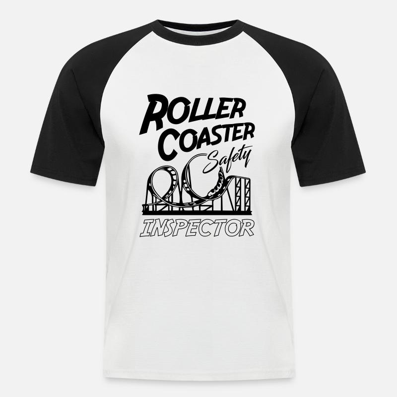 Roller Coaster Safety Inspector - Men's Baseball T-Shirt - white/black