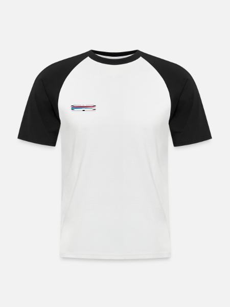 GEO COACH - Männer Baseball-T-Shirt - Weiß/Schwarz
