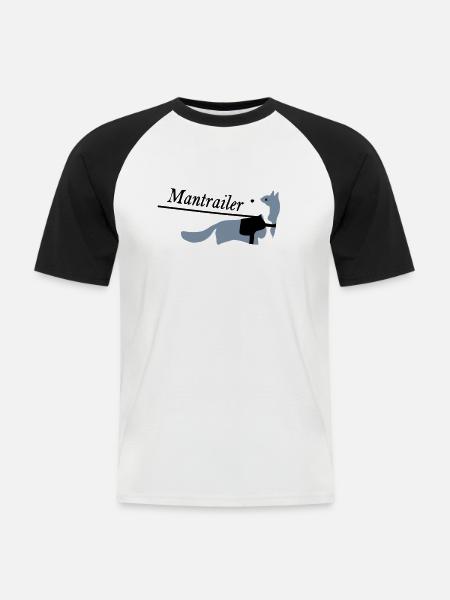 Mantrailer vektor - Männer Baseball-T-Shirt - Weiß/Schwarz