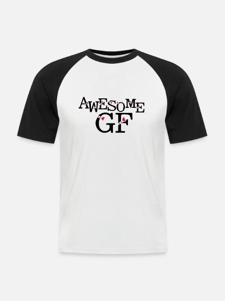 AWESOME GF - Men's Baseball T-Shirt - white/black
