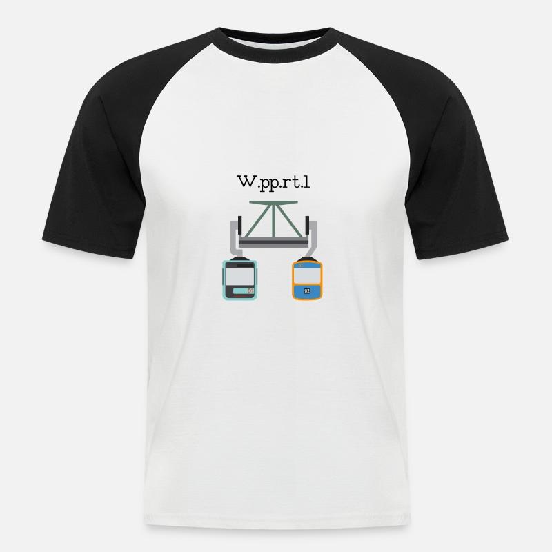 Generationen der Schwebebahn - Männer Baseball-T-Shirt - Weiß/Schwarz