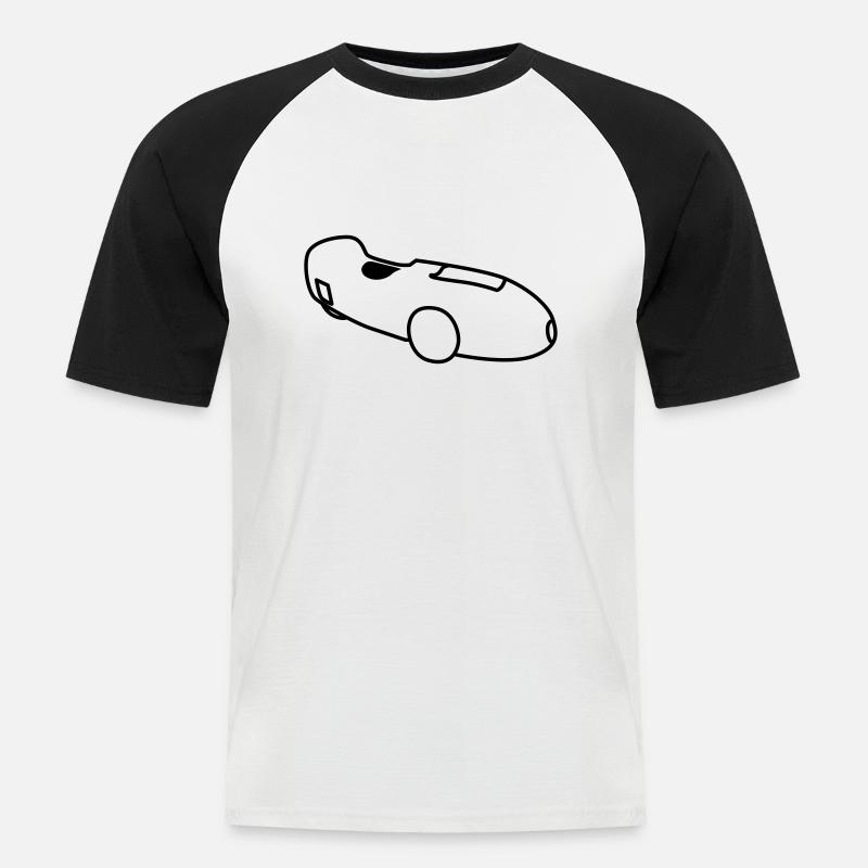Velomobil DF - Männer Baseball-T-Shirt - Weiß/Schwarz