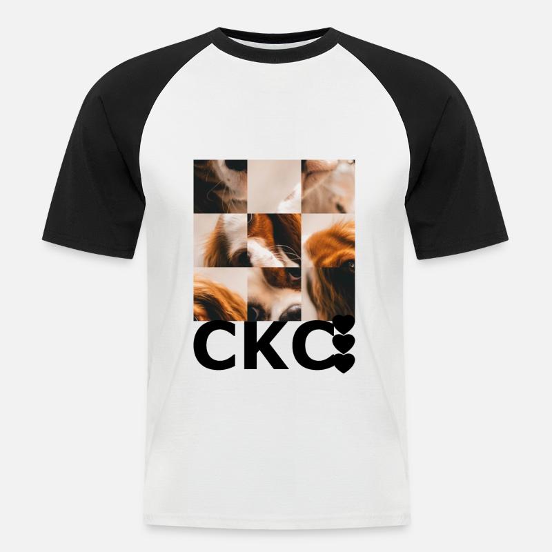 Cavalier King Charles - Männer Baseball-T-Shirt - Weiß/Schwarz