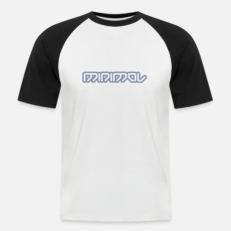 minimal - Männer Baseball-T-Shirt - Weiß/Schwarz