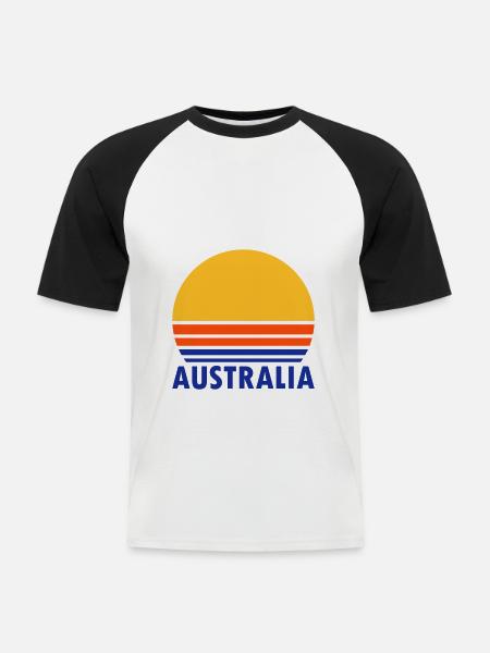 Australia (split sun) - Men's Baseball T-Shirt - white/black