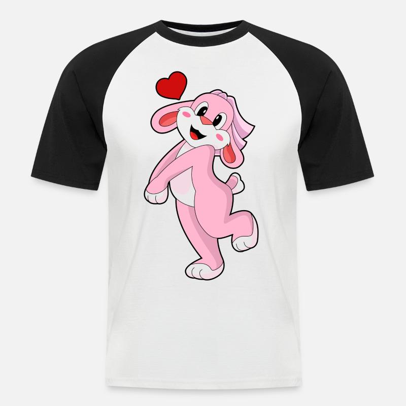 Rabbit Bride Veil Wedding - Men's Baseball T-Shirt - white/black