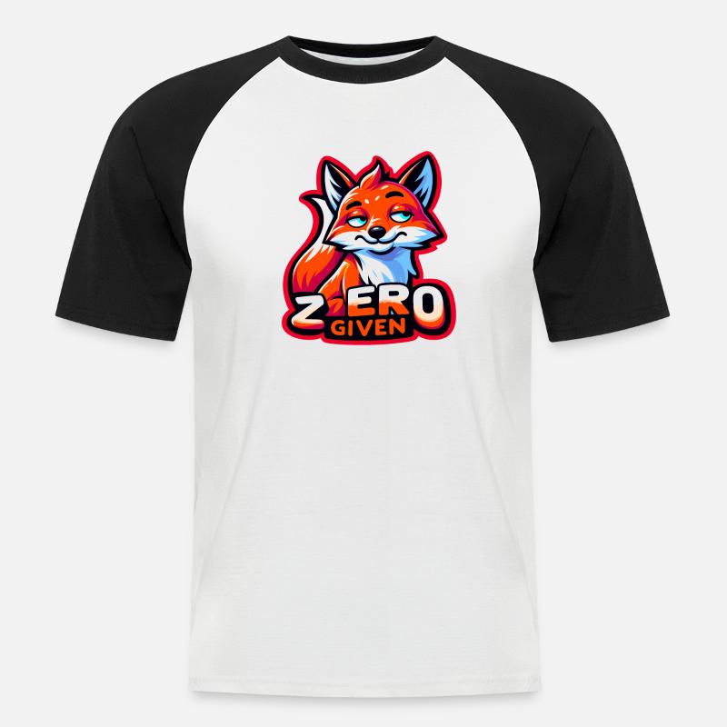 Zero Given - Fuchs Illustration - Männer Baseball-T-Shirt - Weiß/Schwarz