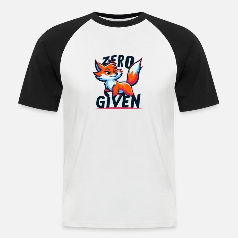 Zero Given - Fuchs Illustration - Männer Baseball-T-Shirt - Weiß/Schwarz