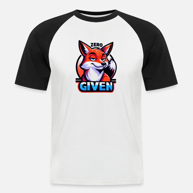 Zero Given - Fuchs Illustration - Männer Baseball-T-Shirt - Weiß/Schwarz