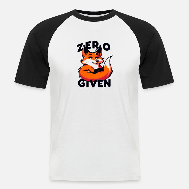 Zero Given - Fuchs Illustration - Männer Baseball-T-Shirt - Weiß/Schwarz