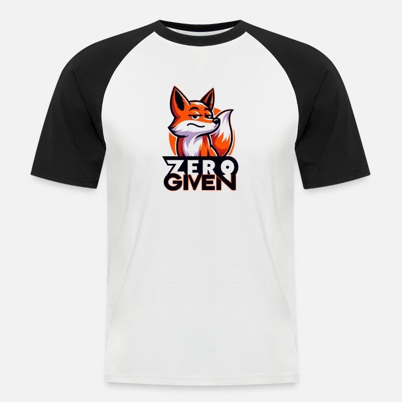 Zero Given - Fox Illustration - Men's Baseball T-Shirt - white/black