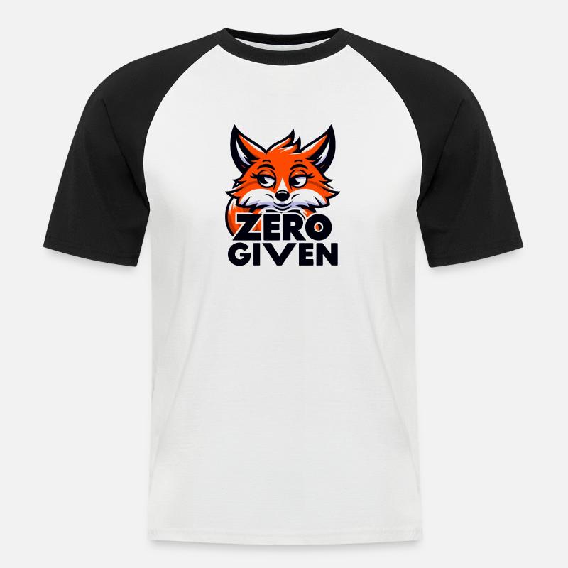Zero Given - Fuchs Illustration - Männer Baseball-T-Shirt - Weiß/Schwarz