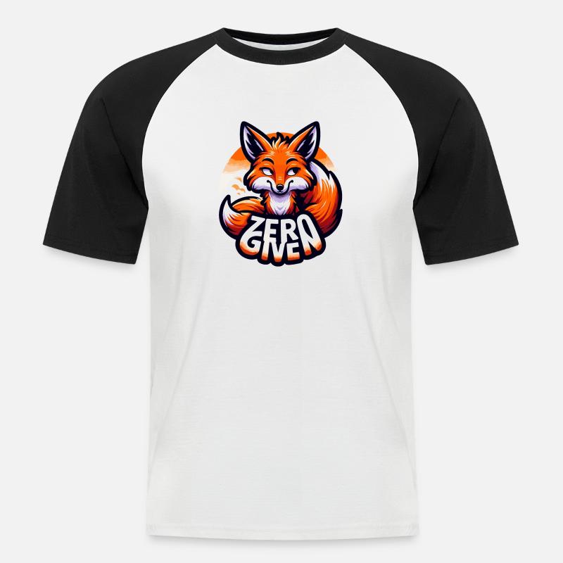 Zero Given - Fox Illustration - Men's Baseball T-Shirt - white/black