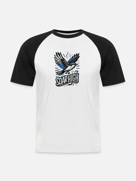 Soar High - Vogel Illustration - Männer Baseball-T-Shirt - Weiß/Schwarz