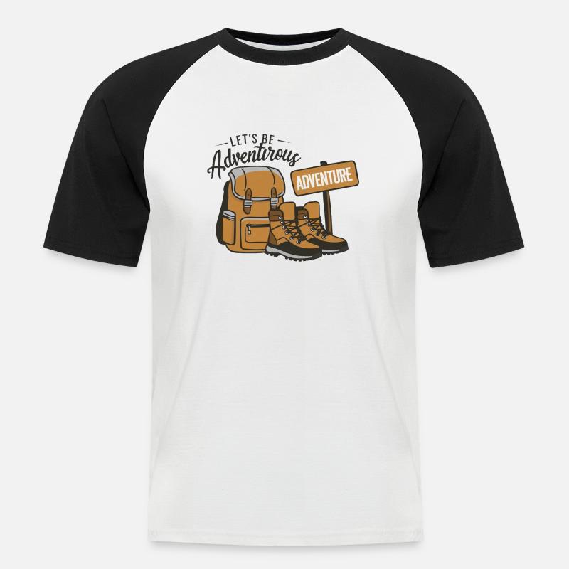 Lass uns abenteuerlich sein. - Männer Baseball-T-Shirt - Weiß/Schwarz