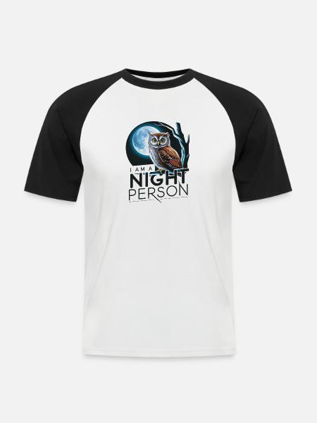 Ich bin ein Nachtmensch. - Männer Baseball-T-Shirt - Weiß/Schwarz