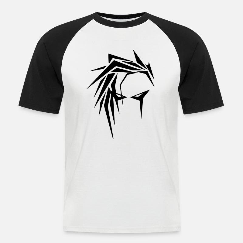 emo boy - Männer Baseball-T-Shirt - Weiß/Schwarz
