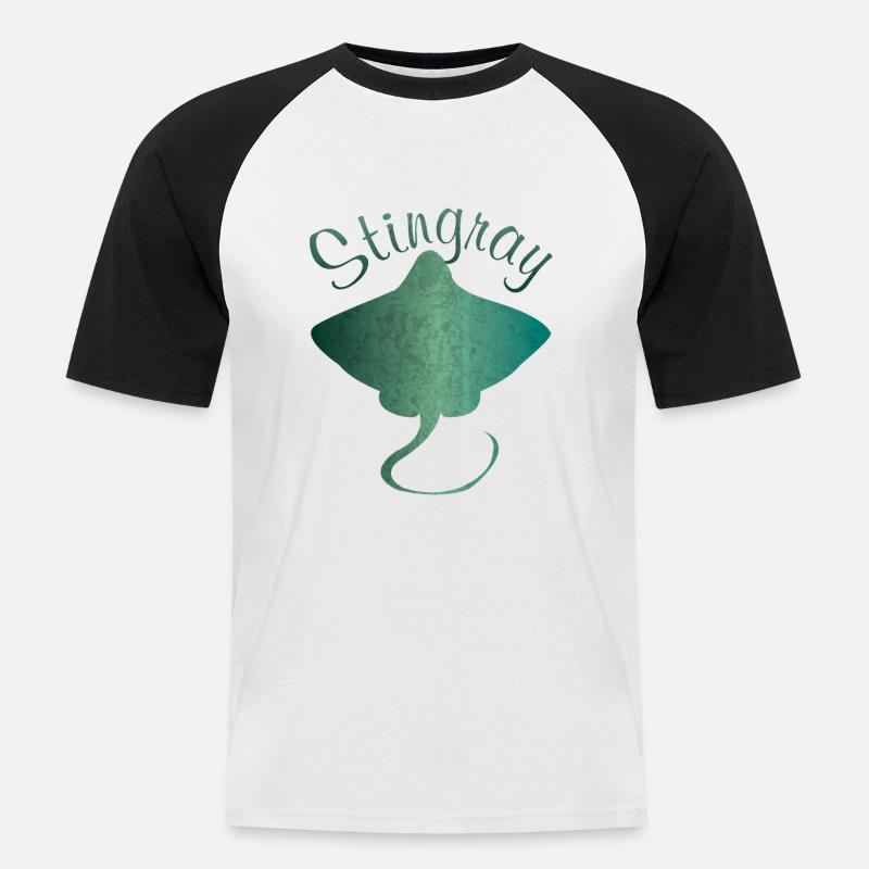 Rochen Stechrochen Stachelrochen Geschenk - Männer Baseball-T-Shirt - Weiß/Schwarz
