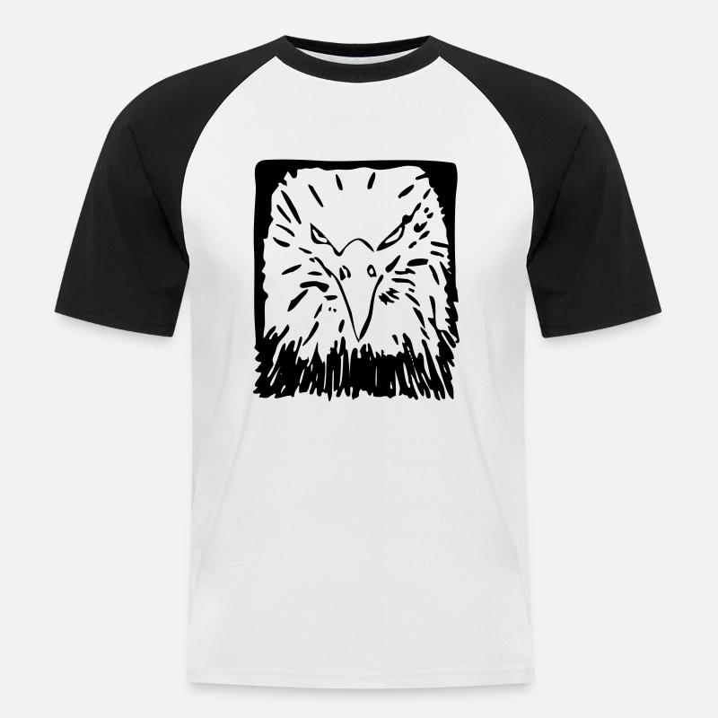 Adler, Vogel, Geschenk, Geschenkidee - Männer Baseball-T-Shirt - Weiß/Schwarz
