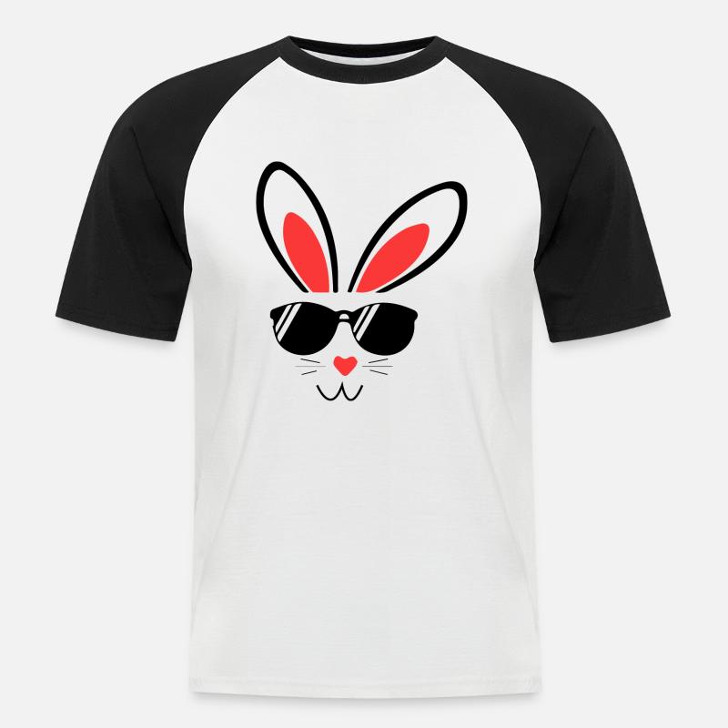 Rabbit, Rabbit, Easter rabbit - Men's Baseball T-Shirt - white/black