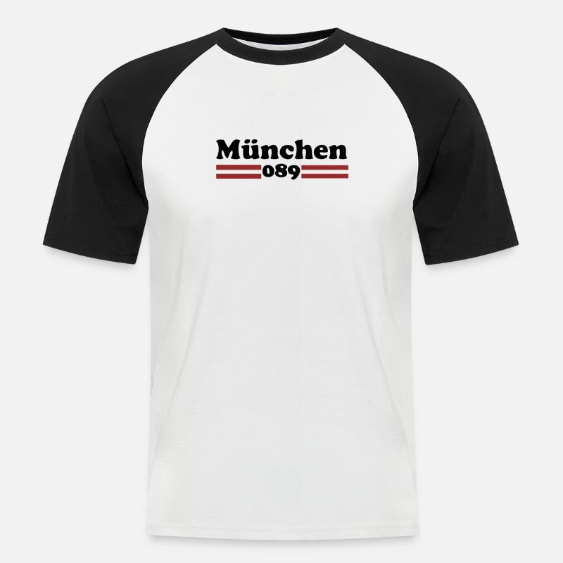 München 089 - Männer Baseball-T-Shirt - Weiß/Schwarz