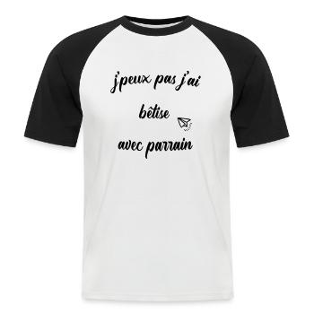 Ich kann nicht mit dem Paten wetten - Männer Baseball-T-Shirt - Weiß/Schwarz - Vorne - Nik (191cm)