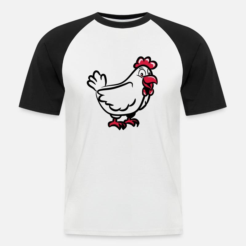Huhn süss - Männer Baseball-T-Shirt - Weiß/Schwarz