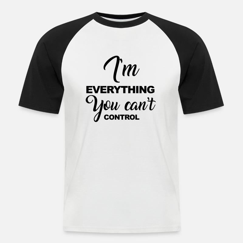 Can't Control - Men's Baseball T-Shirt - white/black