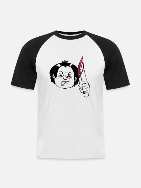 Horror knife - Men's Baseball T-Shirt - white/black