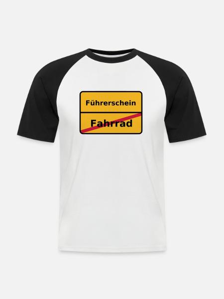 Führerschein - Männer Baseball-T-Shirt - Weiß/Schwarz