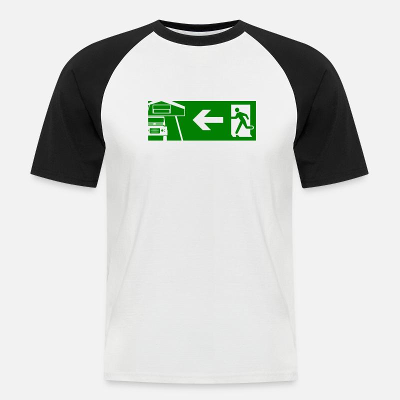 Dachzelt Exit - Männer Baseball-T-Shirt - Weiß/Schwarz