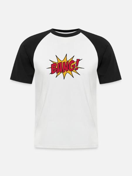 BANG! - Men's Baseball T-Shirt - white/black