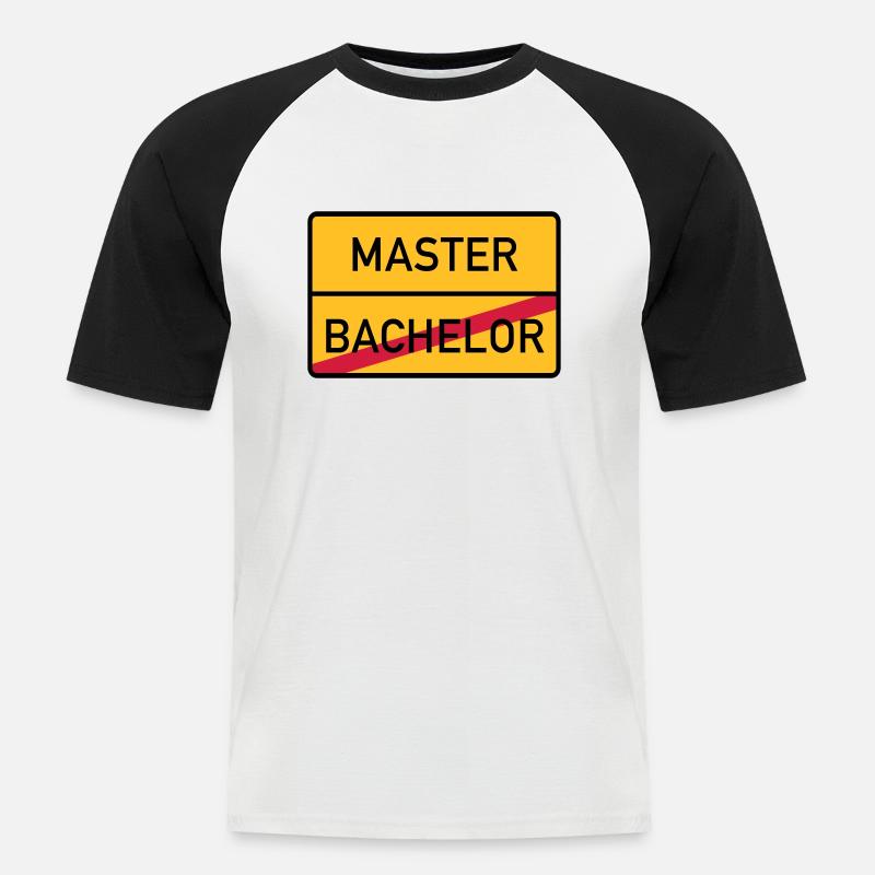 master - Männer Baseball-T-Shirt - Weiß/Schwarz