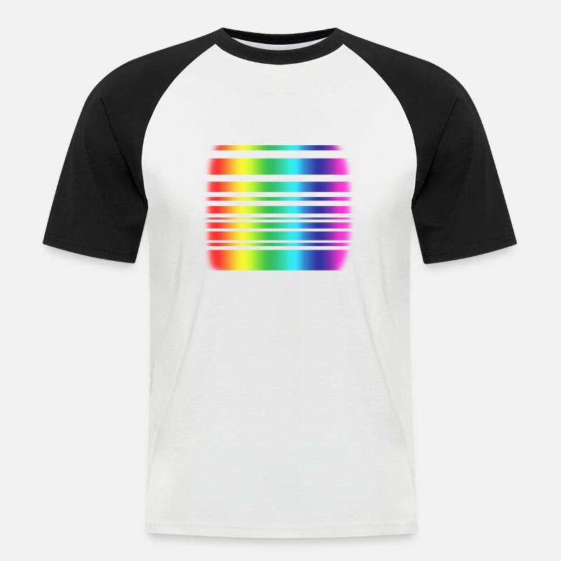 Regenbogen - Männer Baseball-T-Shirt - Weiß/Schwarz