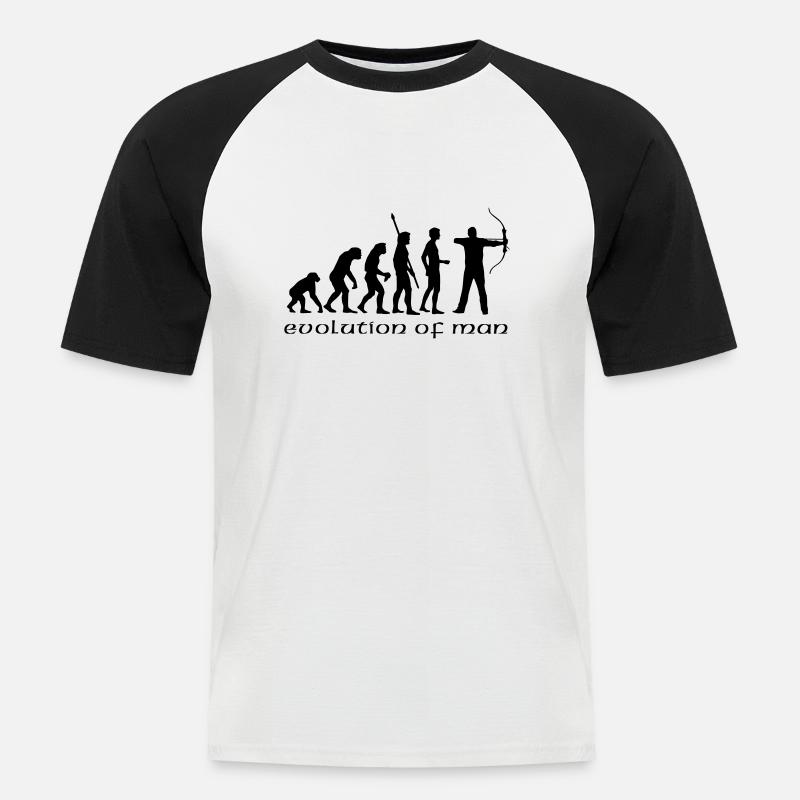 evolution_bogenschiessen_b - T-shirt baseball manches courtes Homme - blanc/noir