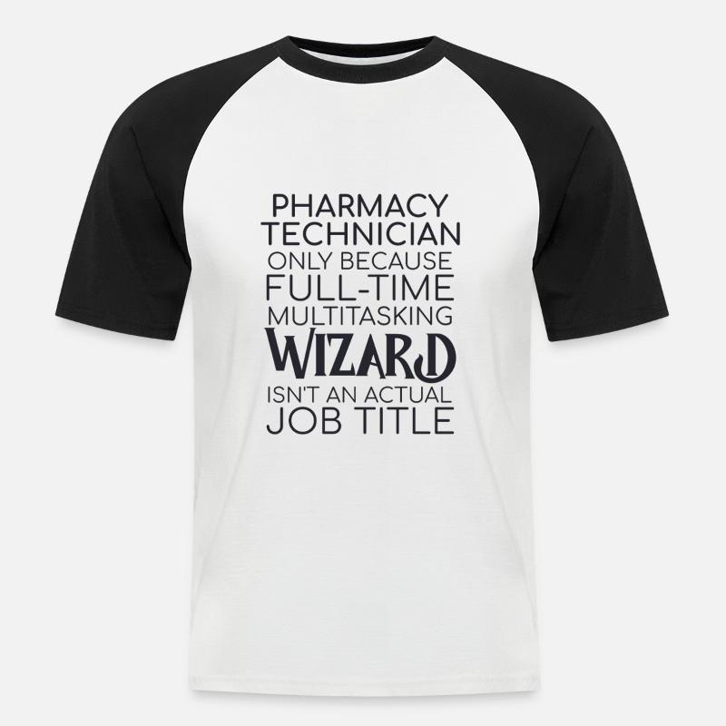 Pharmacy technician Wizard - Männer Baseball-T-Shirt - Weiß/Schwarz