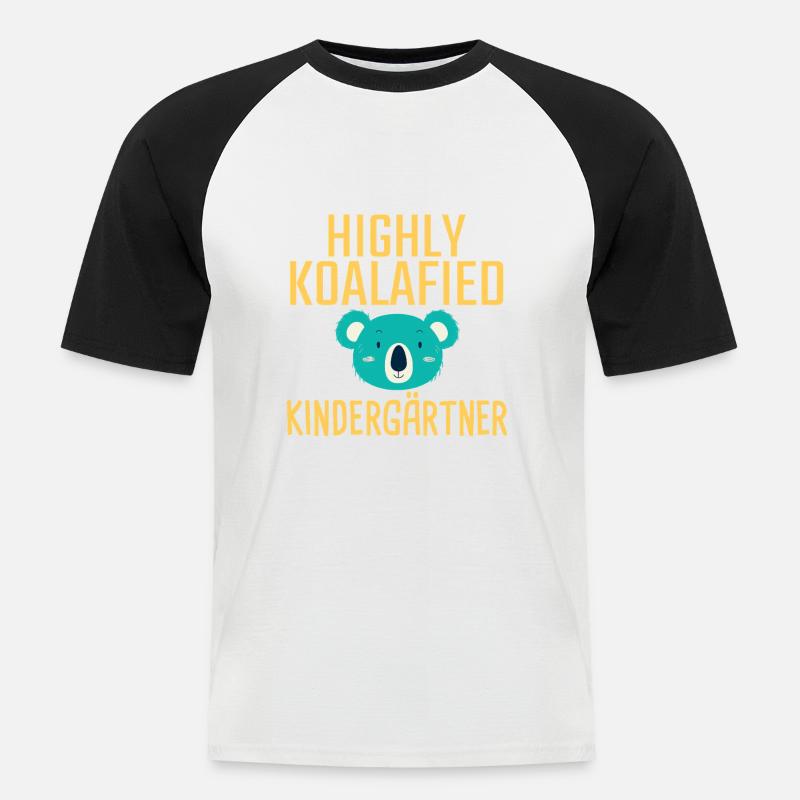 Kindergärtner Koalafied - Männer Baseball-T-Shirt - Weiß/Schwarz