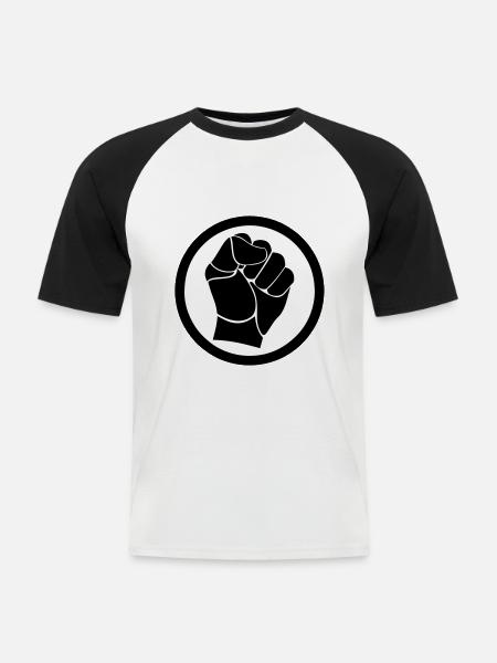Fist - Poing - T-shirt baseball manches courtes Homme - blanc/noir