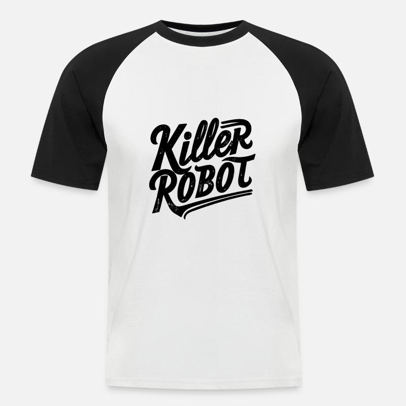 Killerroboter - Killerroboter (schwarze Version) - Männer Baseball-T-Shirt - Weiß/Schwarz