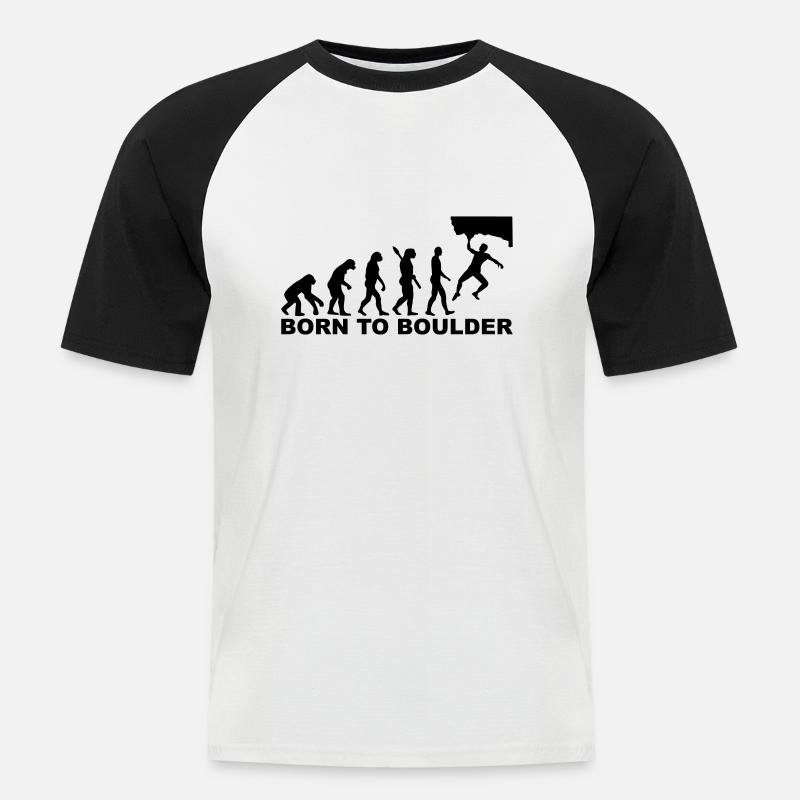 Evolution boulder - T-shirt baseball manches courtes Homme - blanc/noir