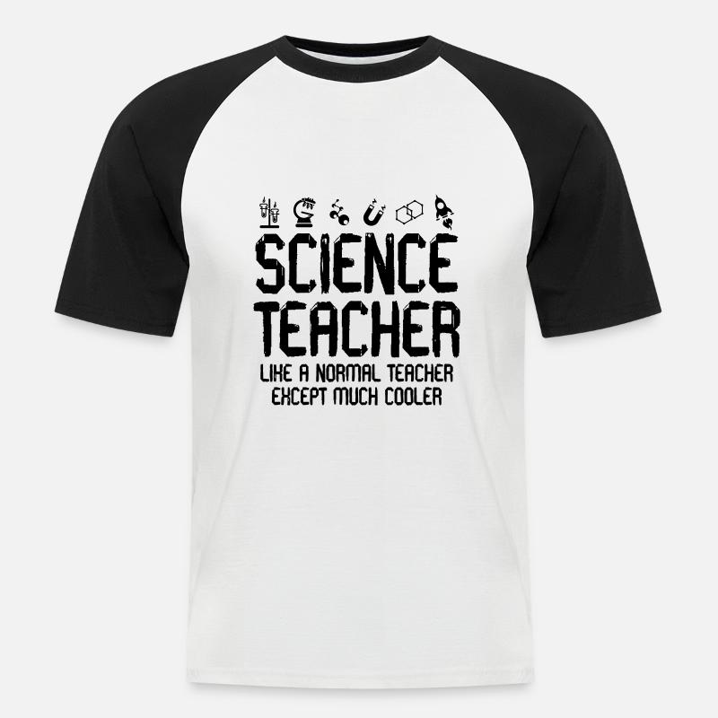 Science Teacher - Männer Baseball-T-Shirt - Weiß/Schwarz