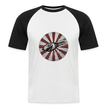 Smoking bomb - Männer Baseball-T-Shirt - Weiß/Schwarz - Vorne - Nik (191cm)