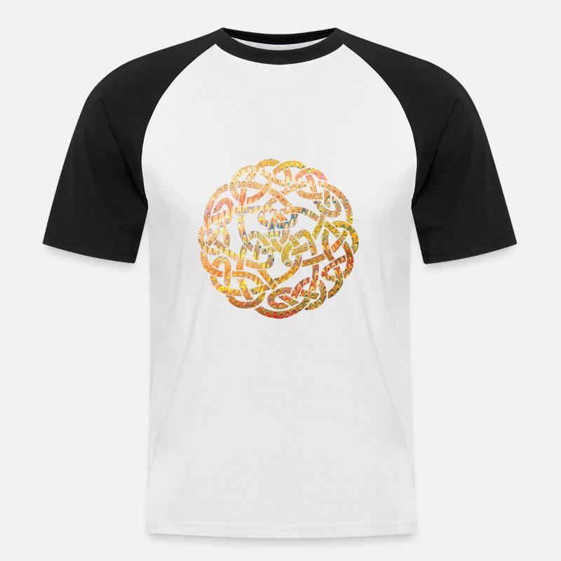 Celtic knot 5 e 37 - Men's Baseball T-Shirt - white/black